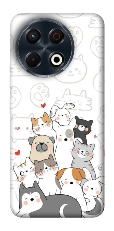 Чехол на TECNO Spark 30 Pro (KL7) Funny Pets фото 1 из 1
