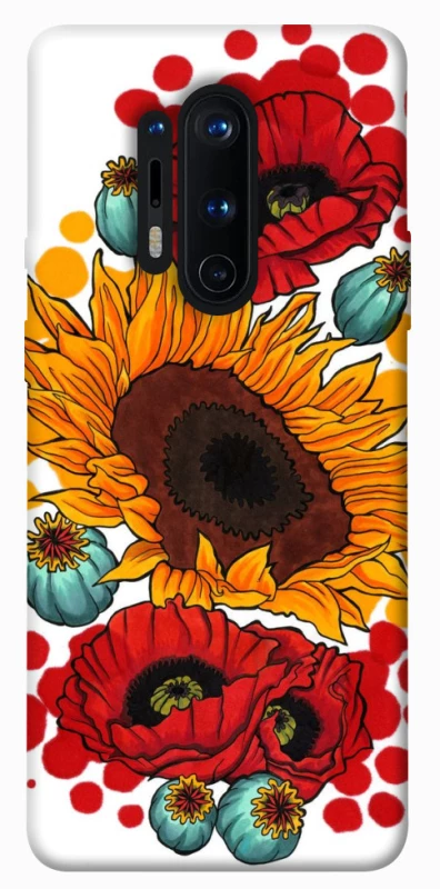 Чохол на OnePlus 8 Pro Соняшники та маки фото 1 з 1