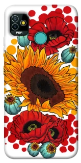 Чохол на TECNO POP 5 Соняшники та маки фото 1 з 1