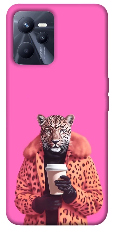 Чехол на Realme C35 Леопард с кофе фото 1 из 1