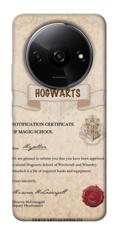Чехол на Xiaomi Redmi A3 The Hogwarts acceptance letter фото 1 из 1