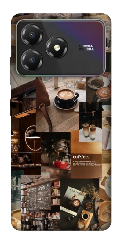 Чохол на ZTE Blade A36 Coffee collage ver.2 фото 1 з 1