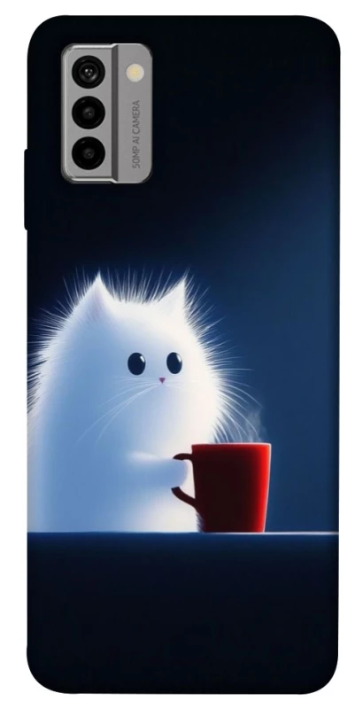 Чехол на Nokia G22 Чехол кот с кофе фото 1 из 1