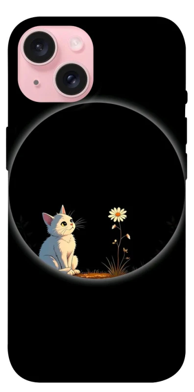 Чохол на Apple iPhone 15 (6.1") Cat and flower фото 1 з 1