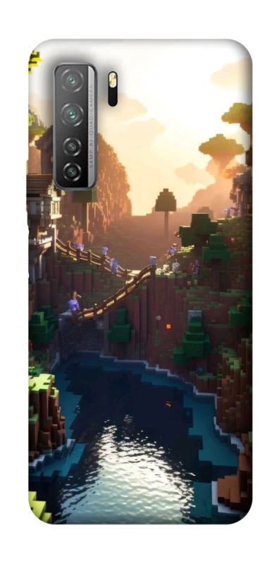 Чохол на Huawei Nova 7 SE Minecraft sunset фото 1 з 1