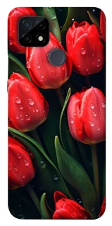 Чохол на Realme C21 Червоні тюльпани фото 1 Чохол на Realme C21 Червоні тюльпани фото 1 з 1
