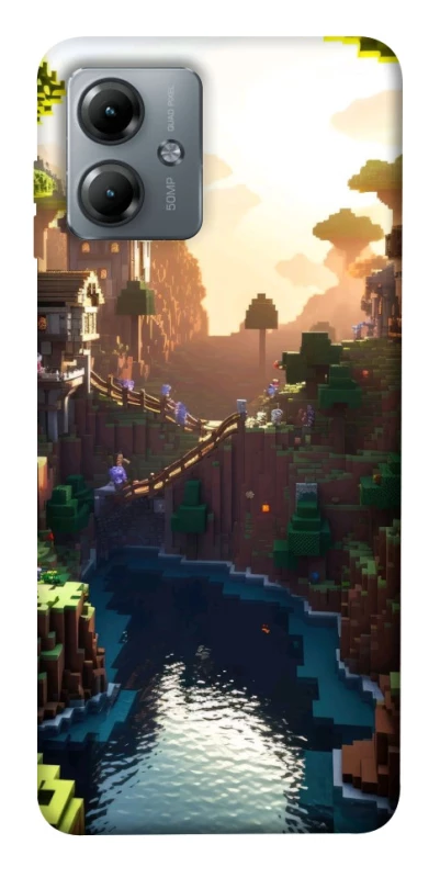 Чохол на Motorola Moto G14 Minecraft sunset фото 1 з 1