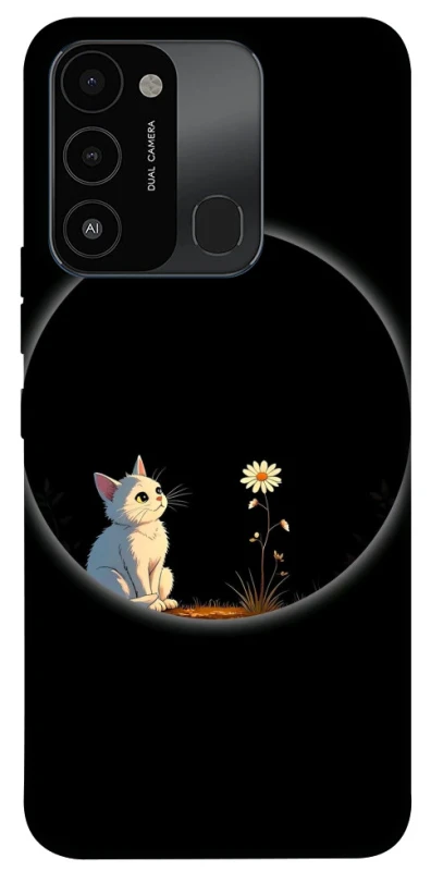 Чехол на TECNO Spark 8C Cat and flower фото 1 из 1
