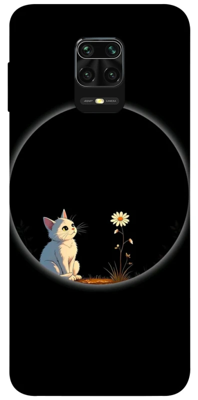 Чохол на Xiaomi Redmi Note 9s / Note 9 Pro / Note 9 Pro Max Cat and flower фото 1 з 1