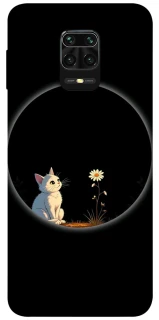 Чехол на Xiaomi Redmi Note 9s / Note 9 Pro / Note 9 Pro Max Cat and flower фото 1 из 1