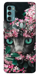 Чехол на Motorola Moto G60 Кот в цветах фото 1 из 1