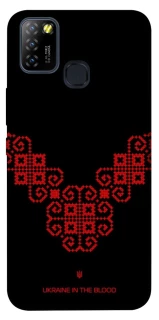 Чехол на Infinix Hot 10 Lite Черно-красная вышиванка фото 1 из 1