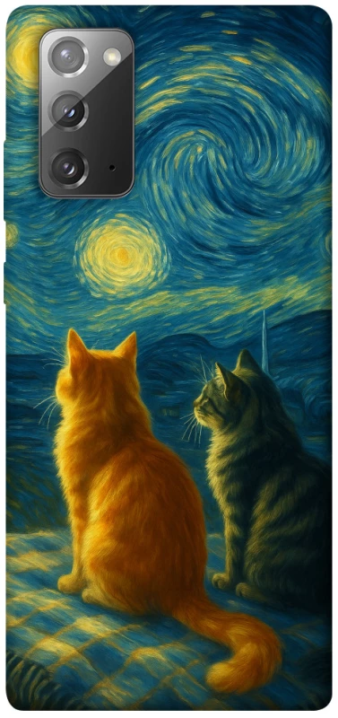Чохол на Samsung Galaxy Note 20 Cats under the stars фото 1 Чохол на Samsung Galaxy Note 20 Cats under the stars фото 1 з 1