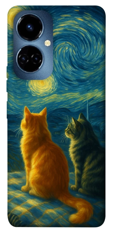 Чохол на TECNO Camon 19 Pro Cats under the stars фото 1 з 1