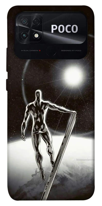 Чехол на Xiaomi Poco C40 Серебряный сёрфер фото 1 из 1