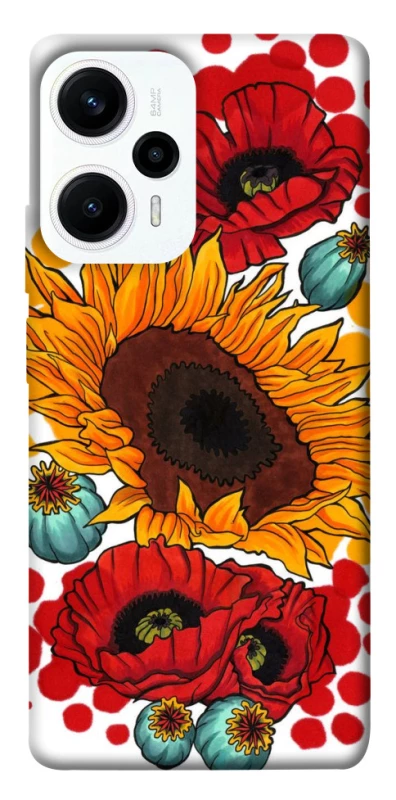 Чохол на Xiaomi Poco F5 / Note 12 Turbo Соняшники та маки фото 1 з 1