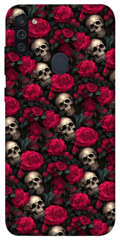Чехол на Samsung Galaxy M11 Черепа и розы фото 1 из 1