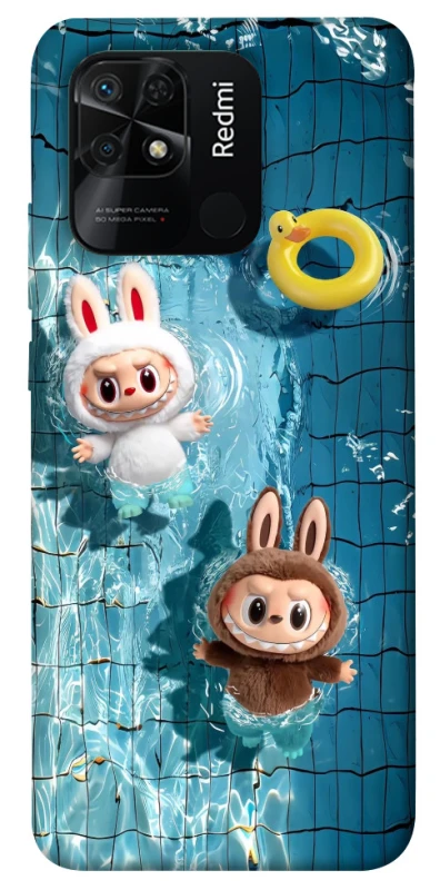 Чохол на Xiaomi Redmi 10C Labubu in the pool фото 1 з 1