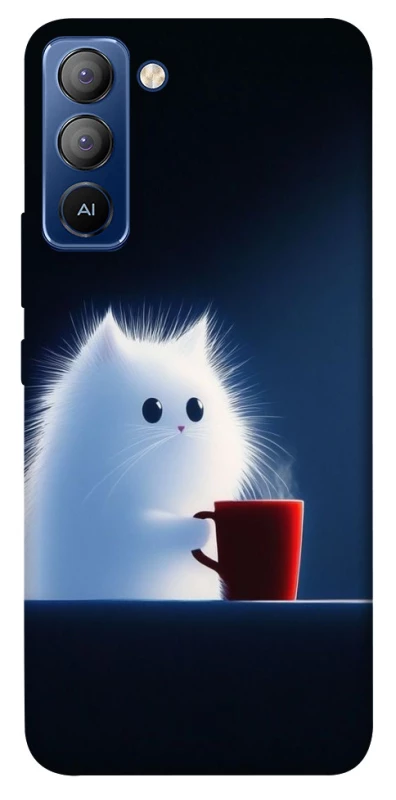 Чехол на TECNO Pop 5 LTE Чехол кот с кофе фото 1 из 1