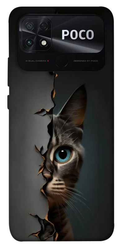 Чохол на Xiaomi Poco C40 Кіт-підглядач v2 фото 1 з 1