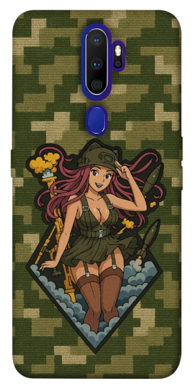 Чохол на Oppo A5 (2020) / Oppo A9 (2020) Military Waifu фото 1 з 1
