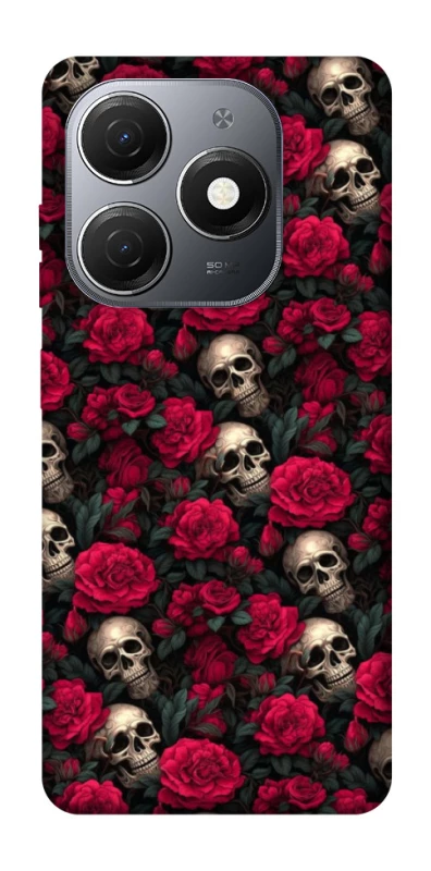 Чехол на TECNO Spark 20 Черепа и розы фото 1 из 1