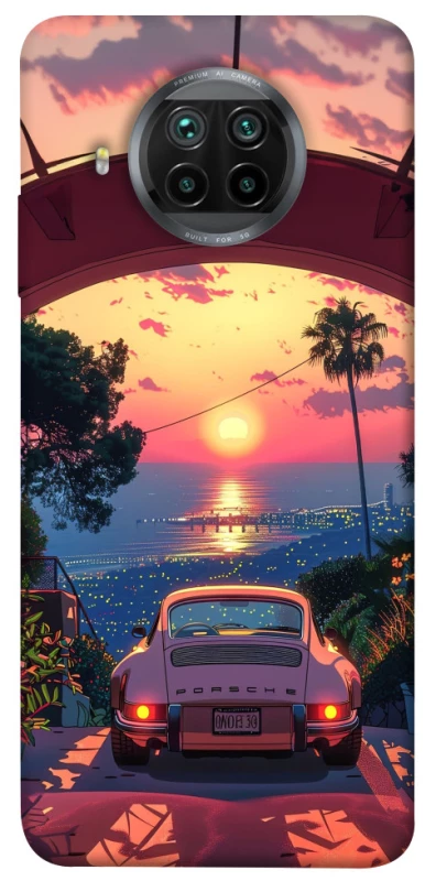 Чехол на Xiaomi Mi 10T Lite / Redmi Note 9 Pro 5G Porsche at sunset фото 1 из 1