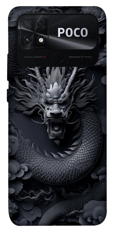 Чехол на Xiaomi Poco C40 black dragon фото 1 из 1