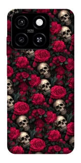 Чехол на ZTE Blade A55 4G Черепа и розы фото 1 из 1