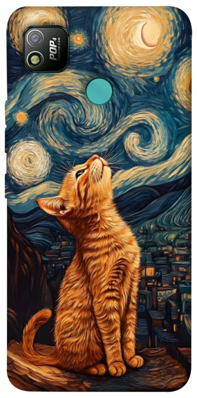 Чехол на TECNO POP 4 van gogh cat фото 1 из 1