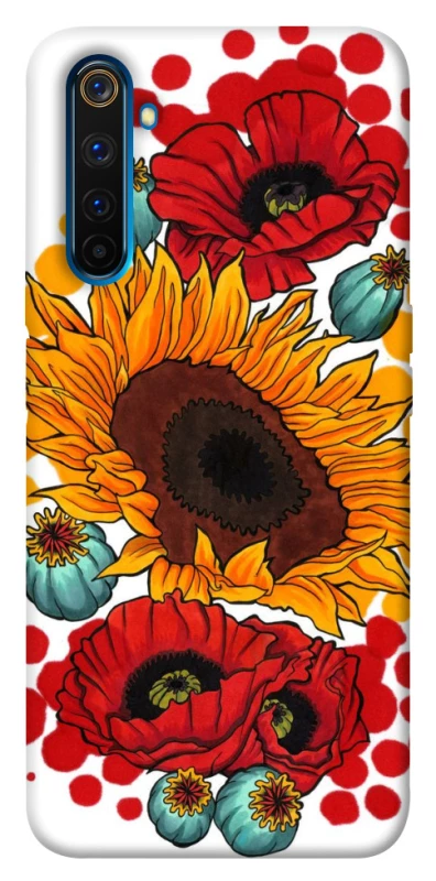 Чохол на Realme 6 Pro Соняшники та маки фото 1 з 1