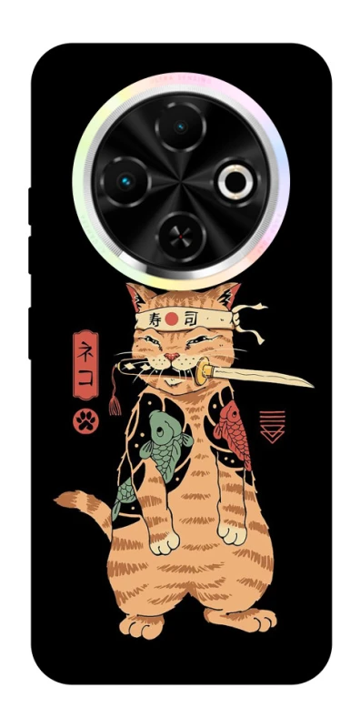 Чохол на TECNO Spark 30C Кіт-самурай фото 1 з 1