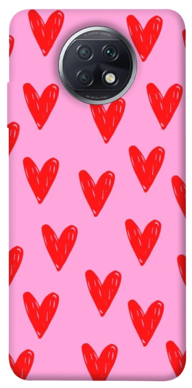Чехол на Xiaomi Redmi Note 9 5G / Note 9T Red hearts 2 фото 1 из 1