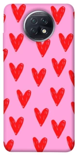 Чехол на Xiaomi Redmi Note 9 5G / Note 9T Red hearts 2 фото 1 из 1
