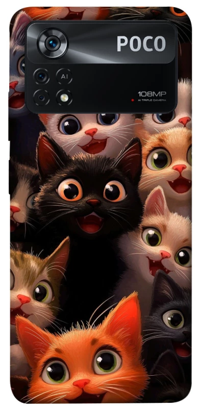 Чохол на Xiaomi Poco X4 Pro 5G happy cats фото 1 з 1