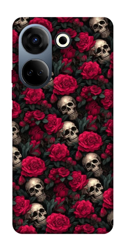 Чехол на TECNO Camon 20 Pro (CK7n) Черепа и розы фото 1 из 1
