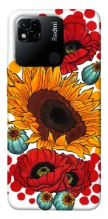 Чехол на Xiaomi Redmi 10A Подсолнечники и маки фото 1 из 1