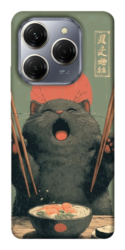 Чохол на TECNO Spark 20 Pro Hungry Cat фото 1 з 1