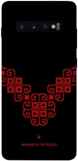Чехол на Samsung Galaxy S10+ Черно-красная вышиванка фото 1 из 1