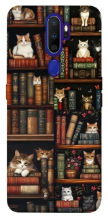 Чехол на Oppo A5 (2020) / Oppo A9 (2020) Cats & Books фото 1 из 1