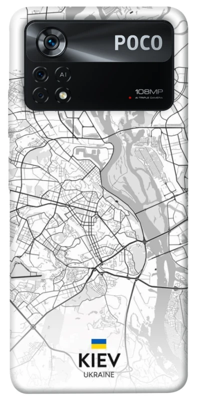 Чохол на Xiaomi Poco X4 Pro 5G Kiev white map фото 1 з 1