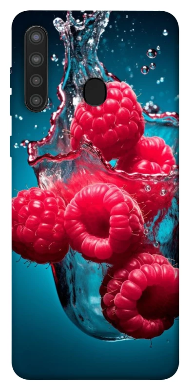 Чехол на Samsung Galaxy A21 Малинка в воде фото 1 из 1