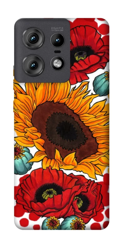 Чохол на Motorola Edge 50 Pro Соняшники та маки фото 1 з 1