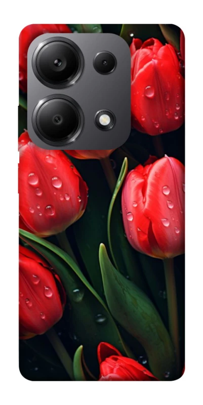 Чохол на Xiaomi Redmi Note 13 Pro 4G Червоні тюльпани фото 1 з 1