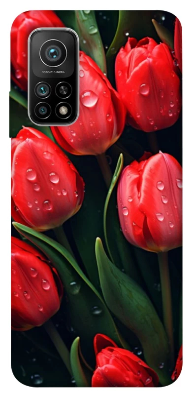 Чохол на Xiaomi Mi 10T Червоні тюльпани фото 1 з 1