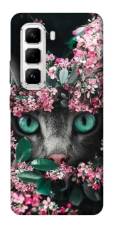 Чохол на Infinix Hot 50 Pro Кіт в квітах фото 1 з 1