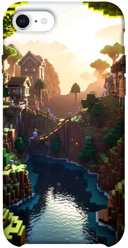 Чохол на Apple iPhone SE (2020) Minecraft sunset фото 1 з 1