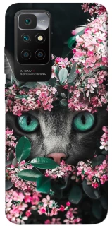 Чехол на Xiaomi Redmi 10 Кот в цветах фото 1 из 1