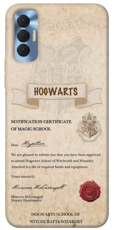 Чехол на TECNO Spark 8P The Hogwarts acceptance letter фото 1 из 1