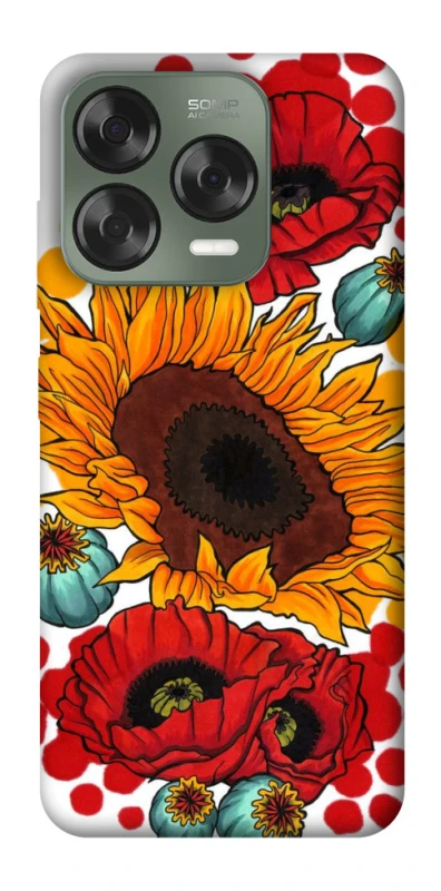 Чохол на ZTE Nubia V70 Design Соняшники та маки фото 1 з 1